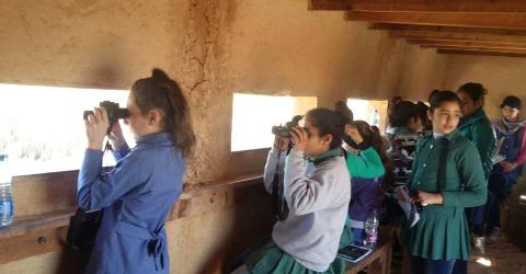 Students at the education centre, Azraq Oasis Ramsar Site